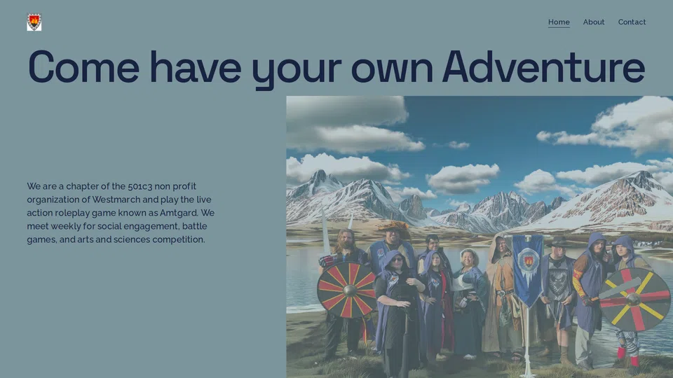 Homepage snapshot at launch