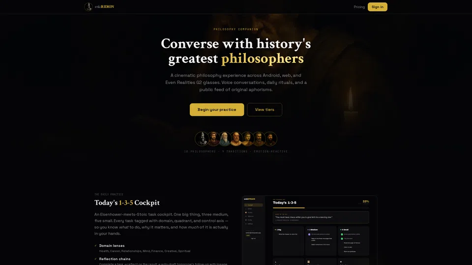 Homepage snapshot at launch