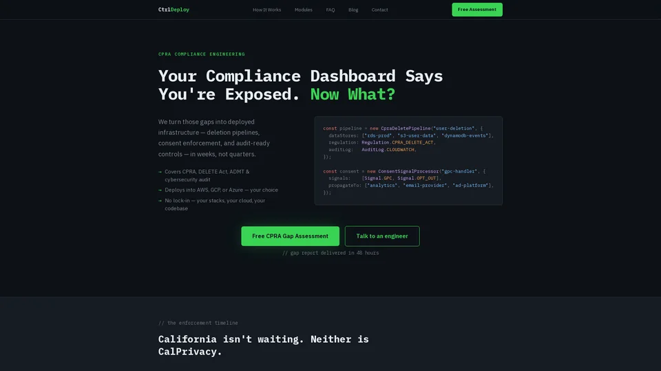 Homepage snapshot at launch