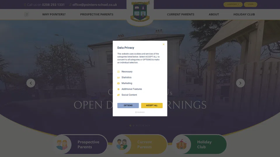 Homepage snapshot at launch