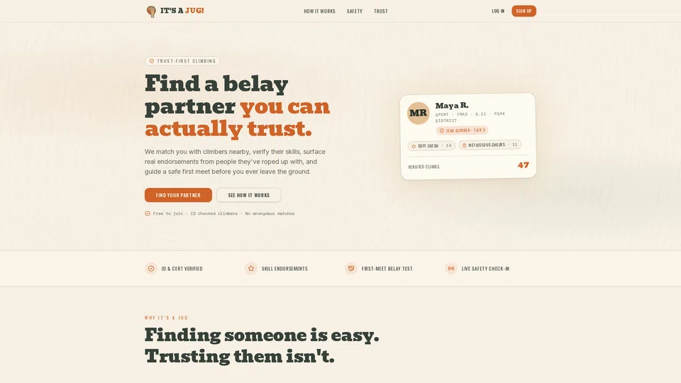 Homepage snapshot at launch