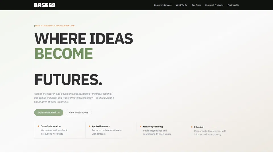 Homepage snapshot at launch