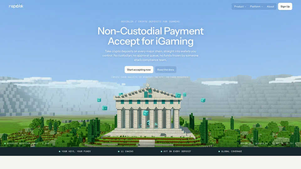 Homepage snapshot at launch