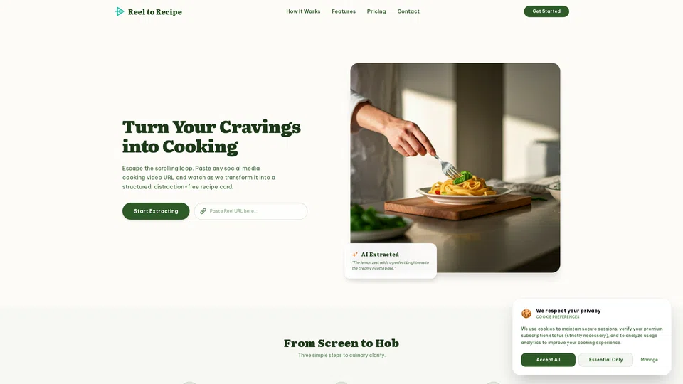 Homepage snapshot at launch