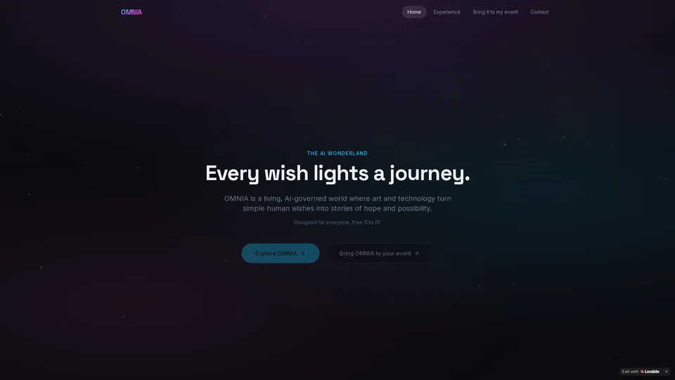 Homepage snapshot at launch