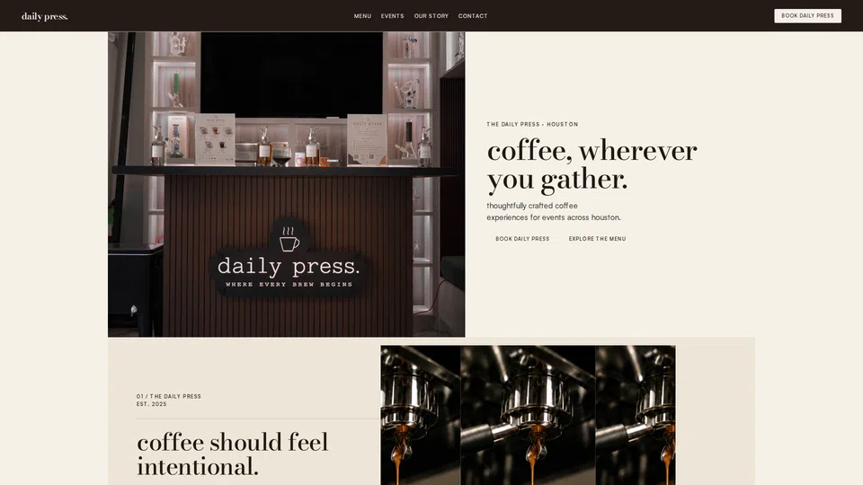 Homepage snapshot at launch