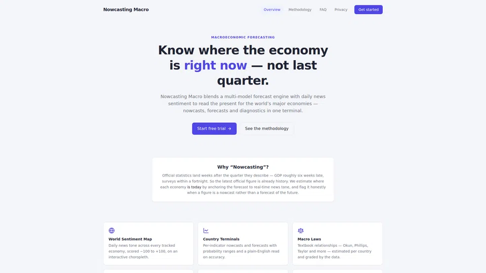 Homepage snapshot at launch