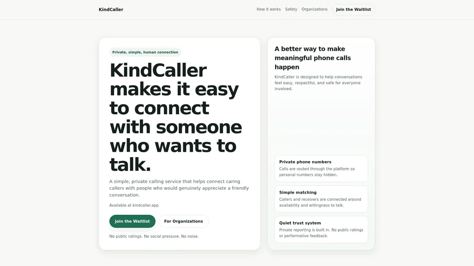 Homepage snapshot at launch