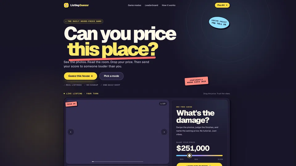 Homepage snapshot at launch