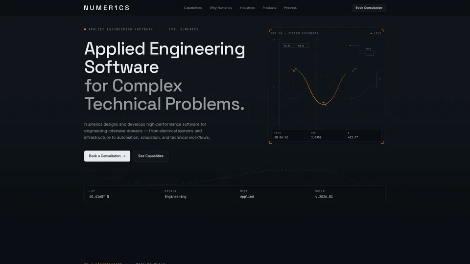 Homepage snapshot at launch