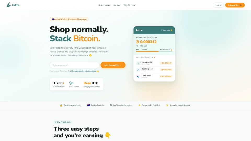 Homepage snapshot at launch