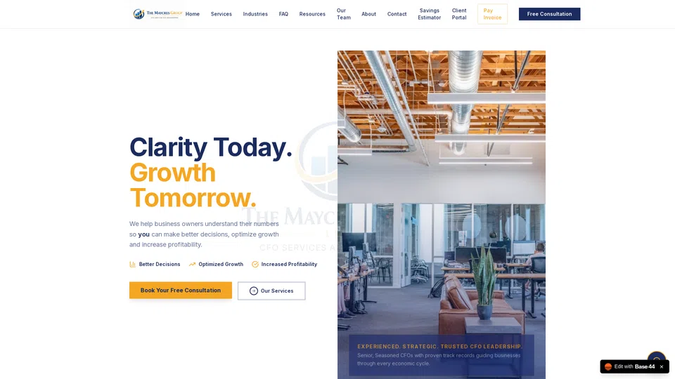 Homepage snapshot at launch