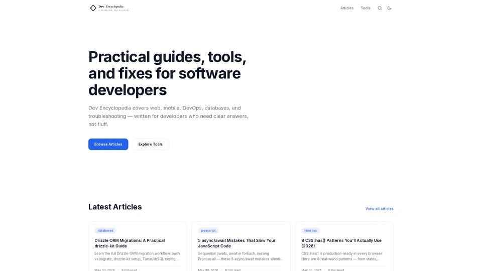 Homepage snapshot at launch