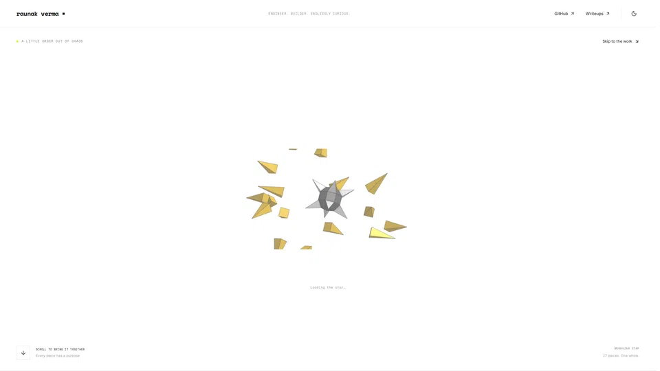 Homepage snapshot at launch