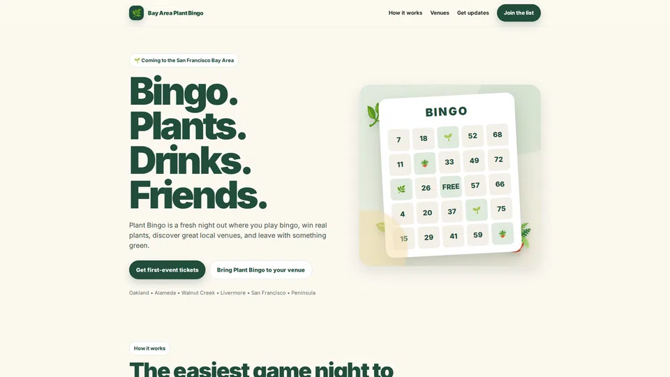 Homepage snapshot at launch
