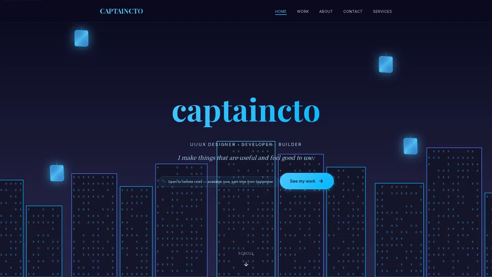 Homepage snapshot at launch