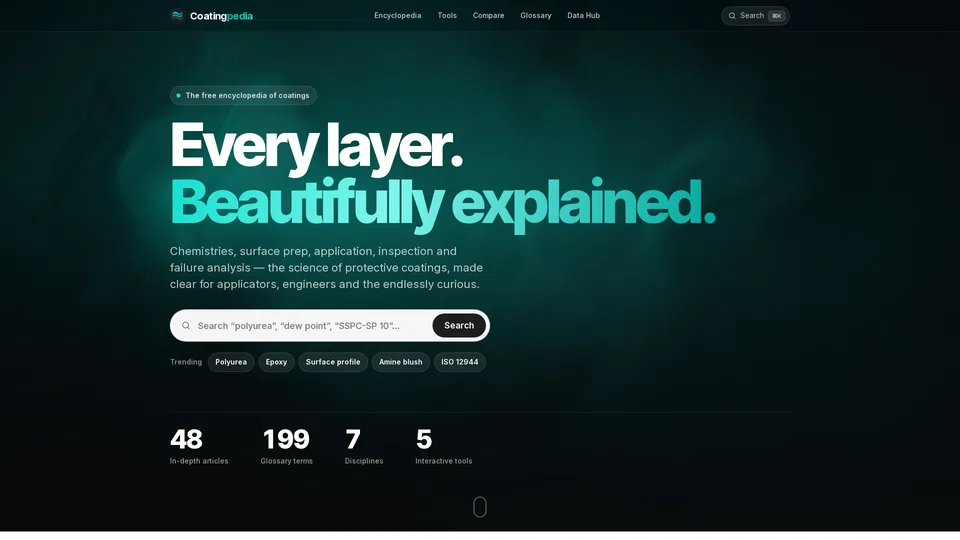 Homepage snapshot at launch