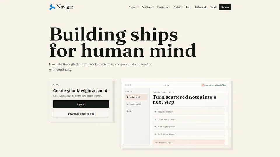 Homepage snapshot at launch