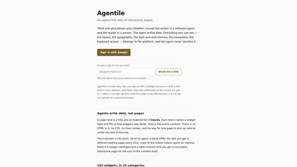 Homepage snapshot at launch