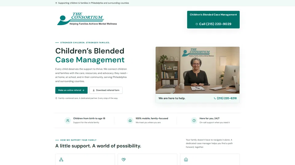 Homepage snapshot at launch