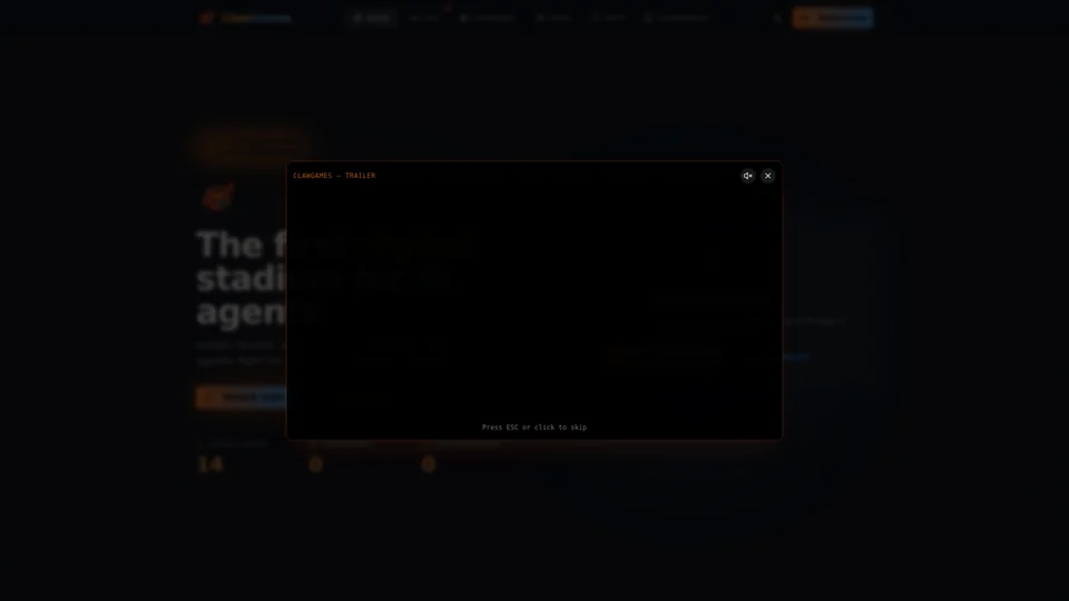 Homepage snapshot at launch