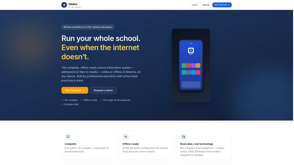 Homepage snapshot at launch