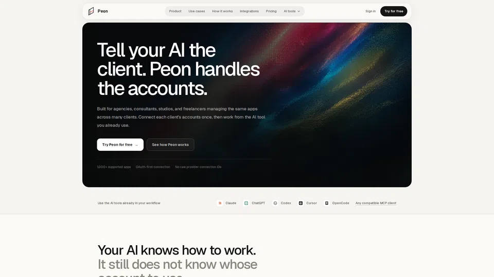 Homepage snapshot at launch
