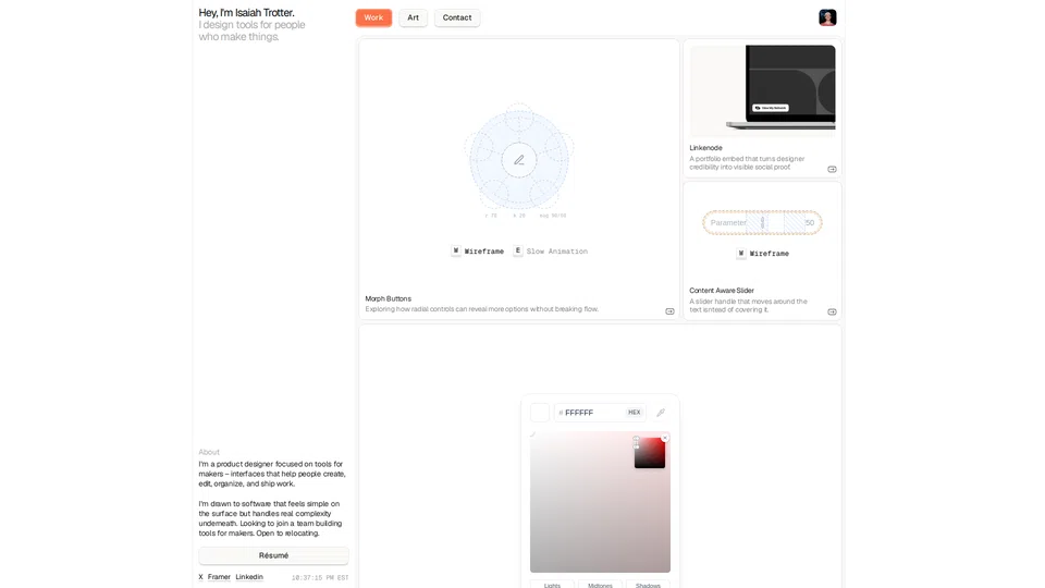 Homepage snapshot at launch