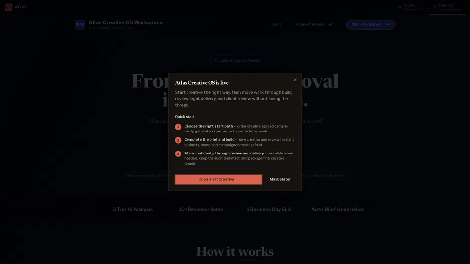 Homepage snapshot at launch