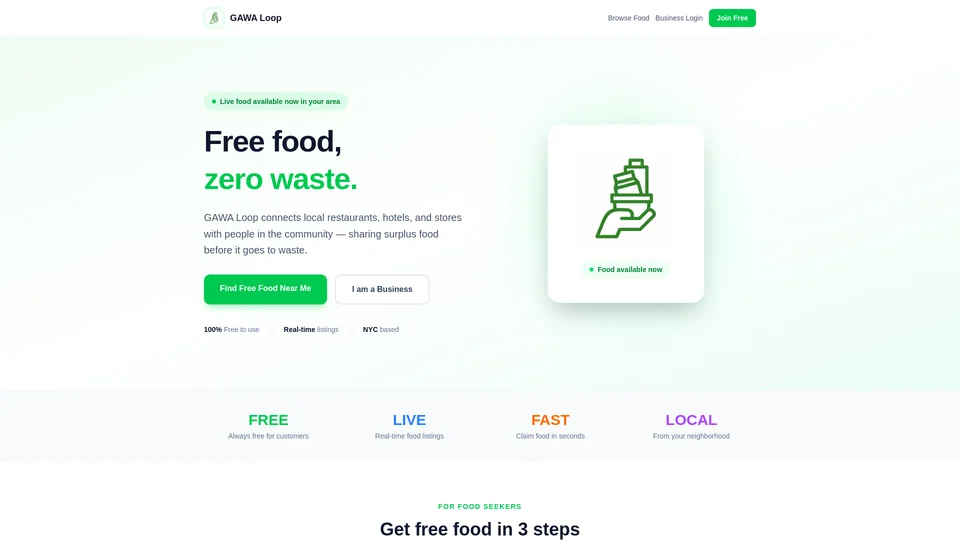 Homepage snapshot at launch