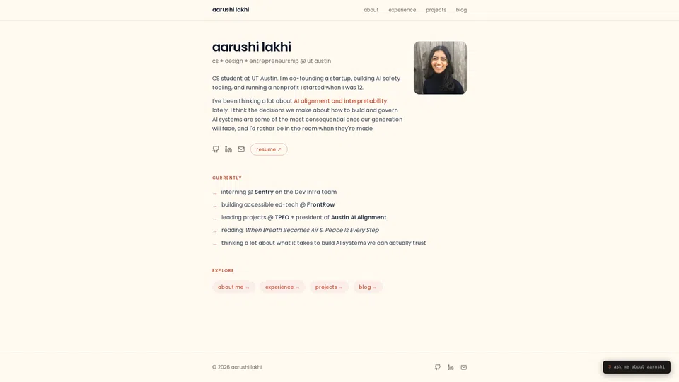Homepage snapshot at launch