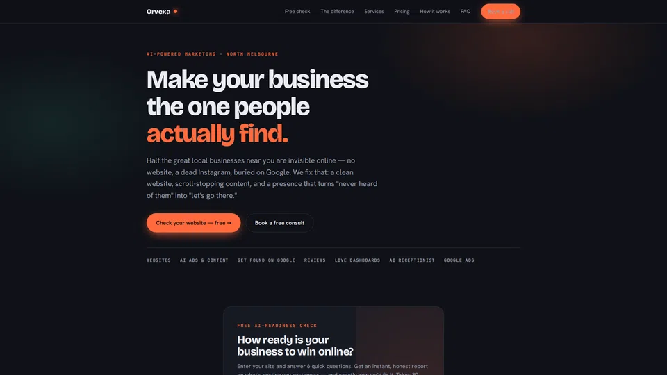 Homepage snapshot at launch