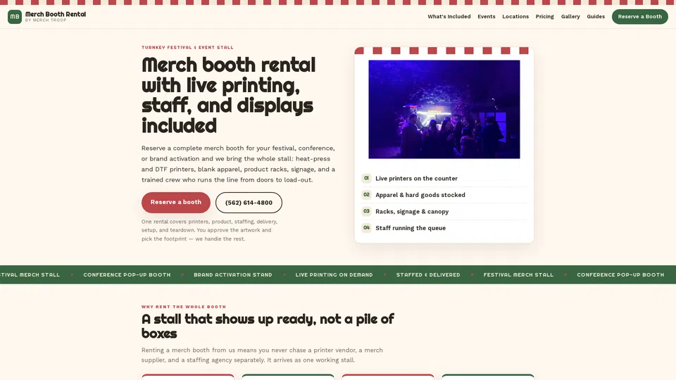Homepage snapshot at launch