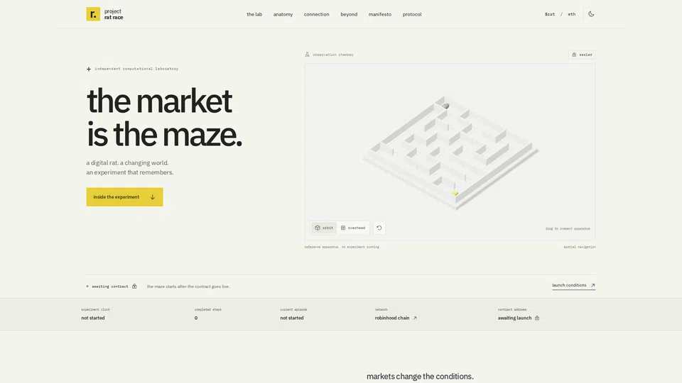 Homepage snapshot at launch