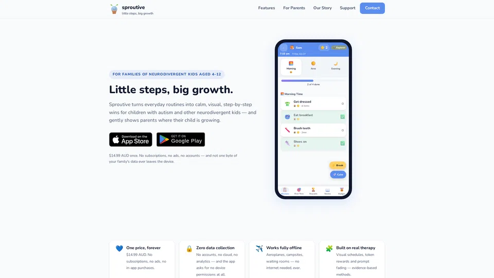 Homepage snapshot at launch