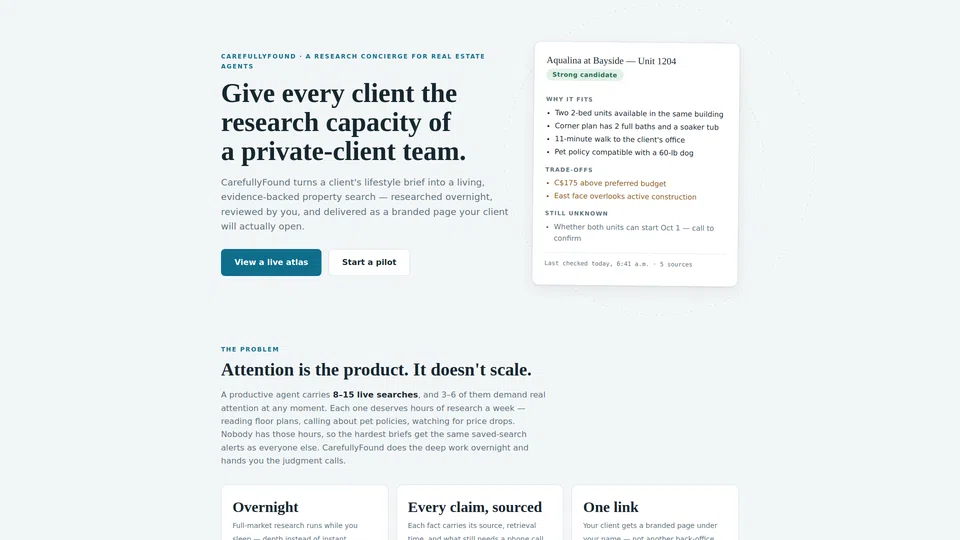 Homepage snapshot at launch