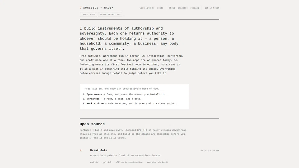 Homepage snapshot at launch