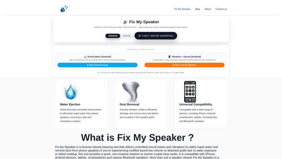 Homepage snapshot at launch