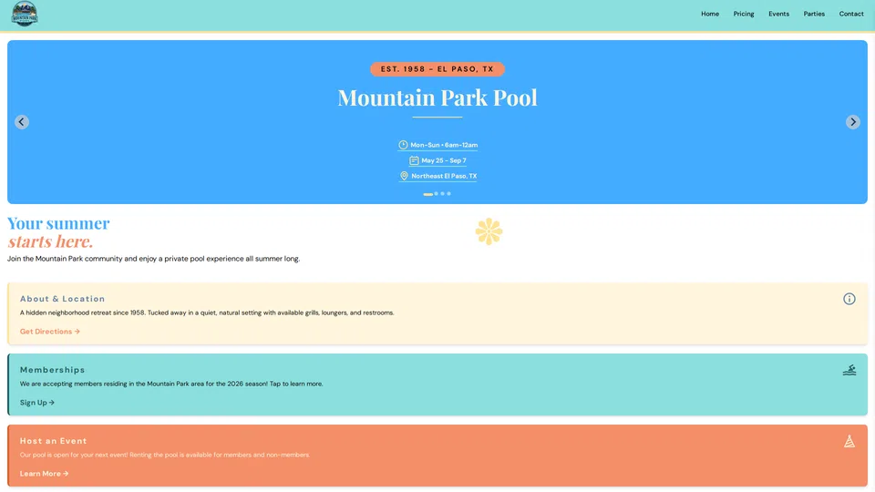 Homepage snapshot at launch
