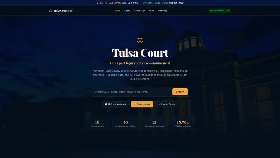 Homepage snapshot at launch