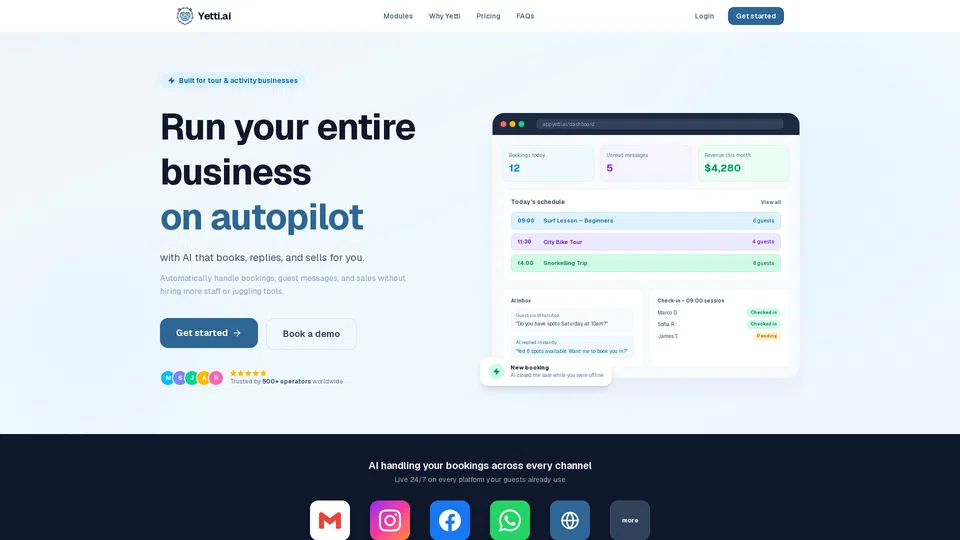 Homepage snapshot at launch