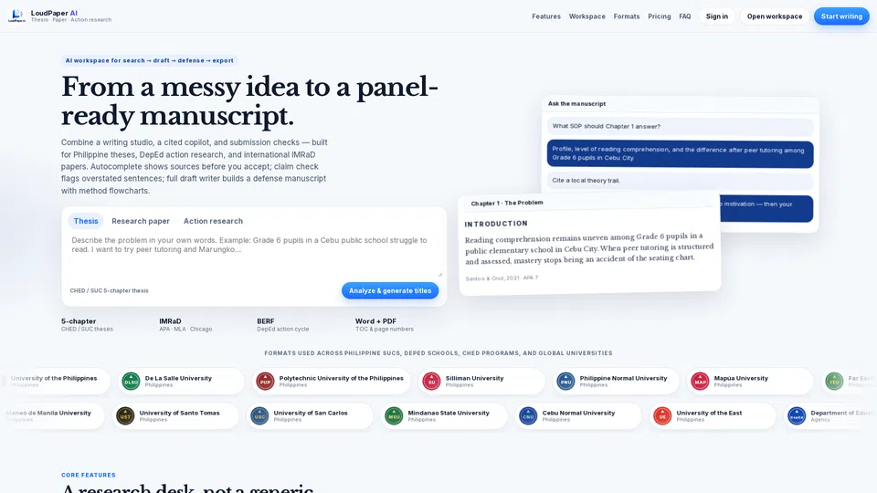 Homepage snapshot at launch