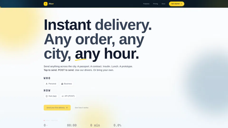 Homepage snapshot at launch