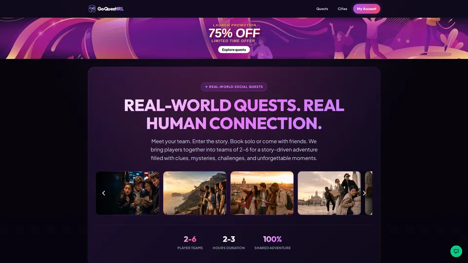 Homepage snapshot at launch