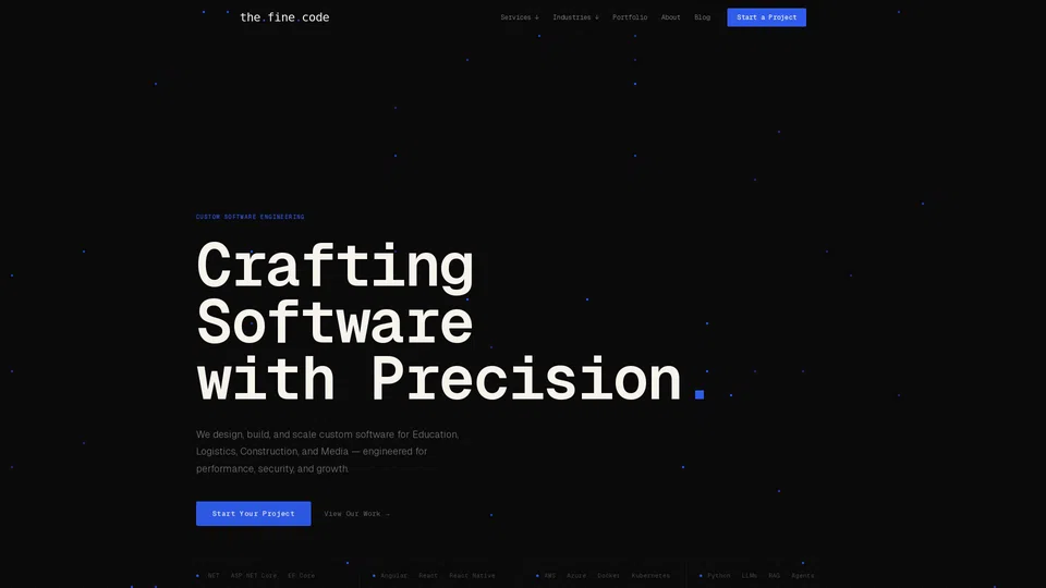 Homepage snapshot at launch