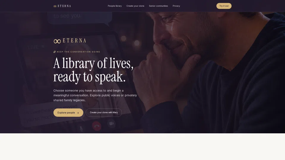 Homepage snapshot at launch