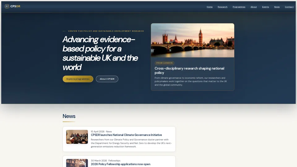 Homepage snapshot at launch