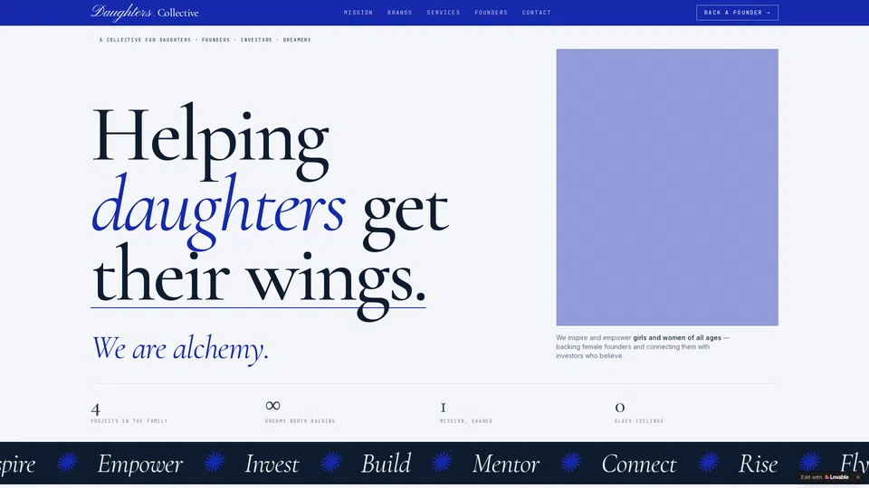 Homepage snapshot at launch