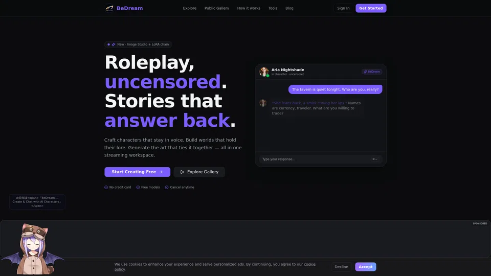 Homepage snapshot at launch