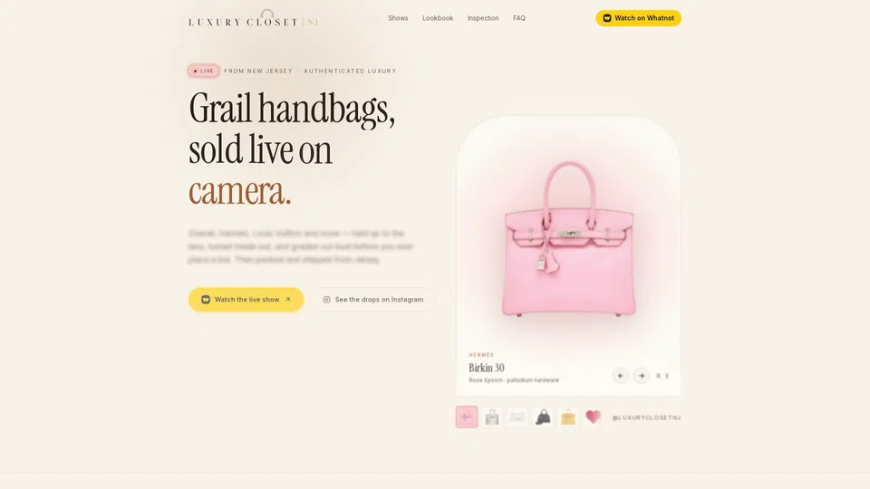 Homepage snapshot at launch